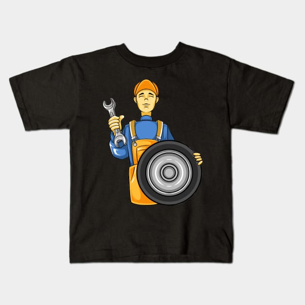 Mechanic Kids T-Shirt by fromherotozero